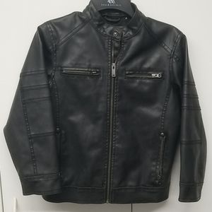 Faux Leather Bomber Jacket